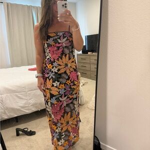 Floral Strapless Maxi Dress NWOT